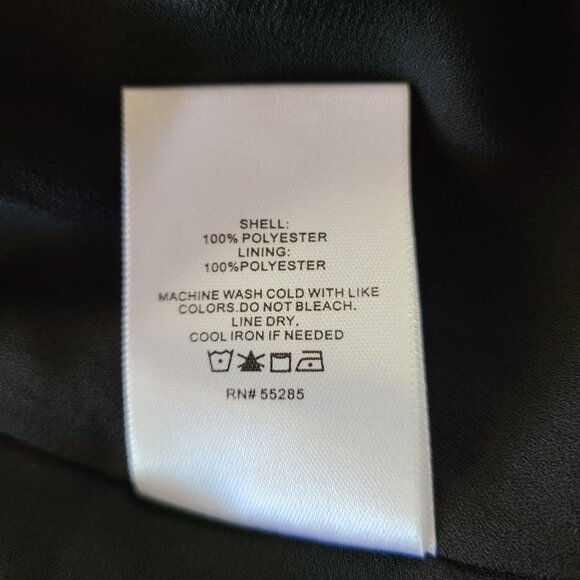 Express Black White Polka Dot Balloon Sleeve Flowy Sheer Dress Size Large - Picture 7 of 8